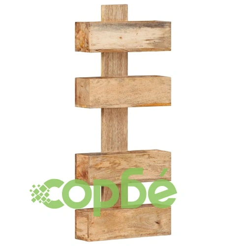 Стенна поставка за списания, 30x11x72 см, масивно мангово дърво ➤ топ цена ➤ sorbe.bg