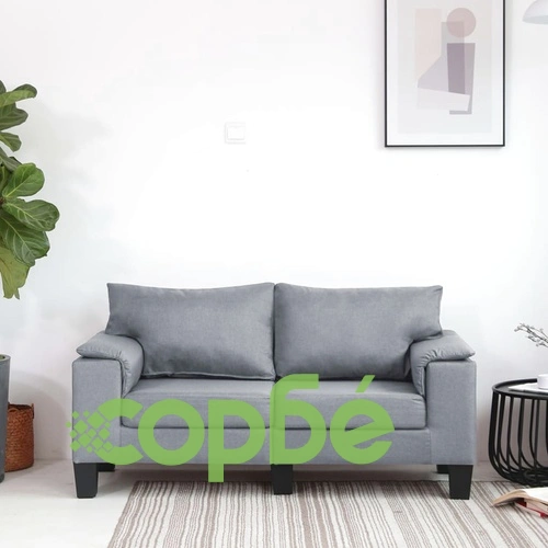 2-местен диван, светлосив, текстил ➤ топ цена ➤ sorbe.bg