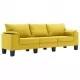 3-местен диван, жълт, текстил