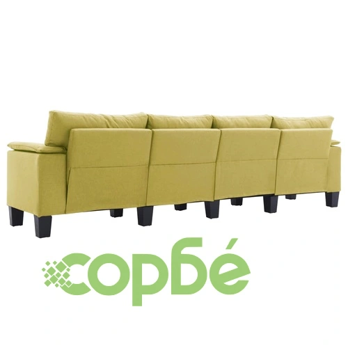 4-местен диван, зелен, текстил ➤ топ цена ➤ sorbe.bg