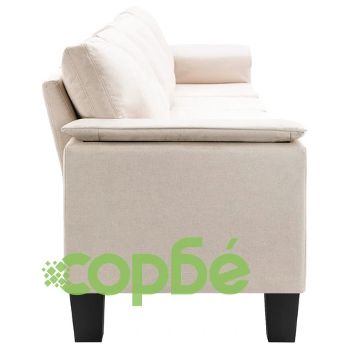 5-местен диван, кремав, текстил ➤ топ цена ➤ sorbe.bg