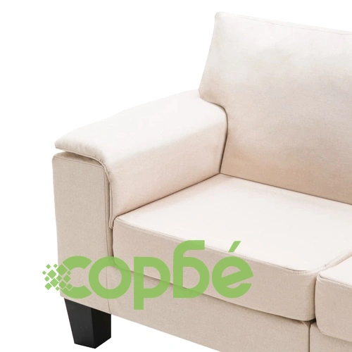 5-местен диван, кремав, текстил ➤ топ цена ➤ sorbe.bg