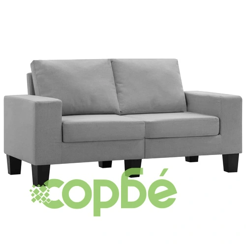 2-местен диван, светлосив, текстил ➤ топ цена ➤ sorbe.bg