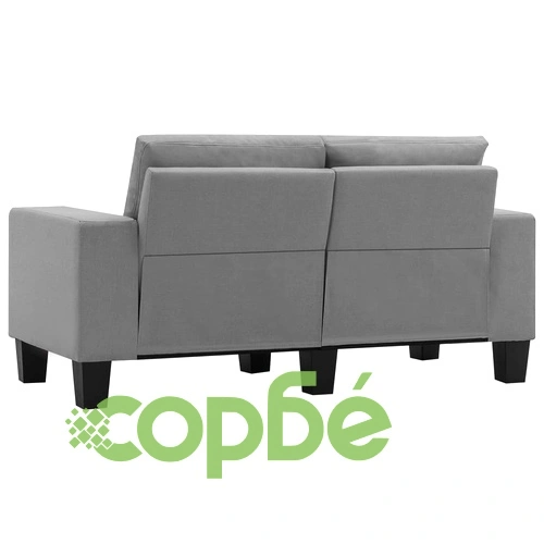 2-местен диван, светлосив, текстил ➤ топ цена ➤ sorbe.bg