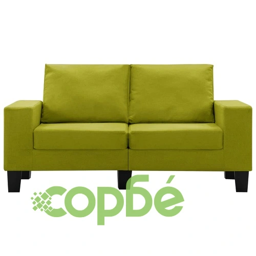 2-местен диван, зелен, текстил ➤ топ цена ➤ sorbe.bg