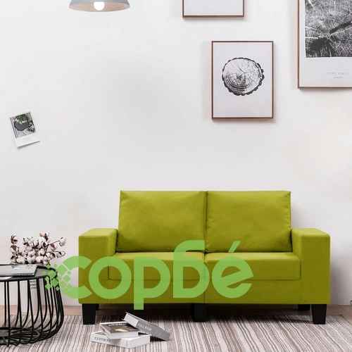 2-местен диван, зелен, текстил ➤ топ цена ➤ sorbe.bg