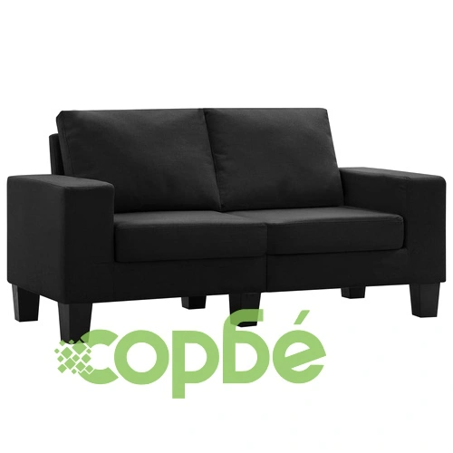 2-местен диван, черен, текстил ➤ топ цена ➤ sorbe.bg