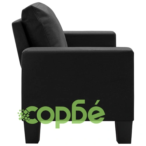 2-местен диван, черен, текстил ➤ топ цена ➤ sorbe.bg