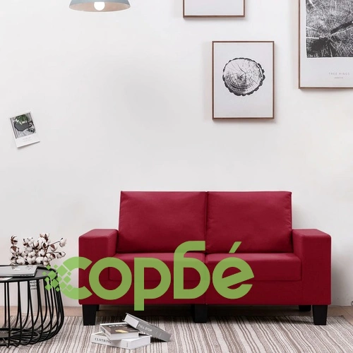 2-местен диван, виненочервен, текстил ➤ топ цена ➤ sorbe.bg