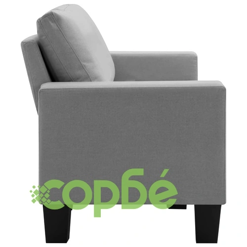 3-местен диван, светлосив, текстил ➤ топ цена ➤ sorbe.bg