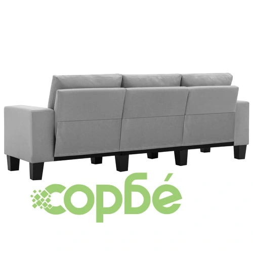 3-местен диван, светлосив, текстил ➤ топ цена ➤ sorbe.bg