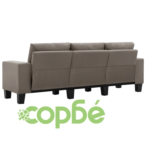 3-местен диван, таупе, текстил ➤ топ цена ➤ sorbe.bg