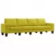 4-местен диван, жълт, текстил