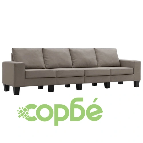 4-местен диван, таупе, текстил ➤ топ цена ➤ sorbe.bg