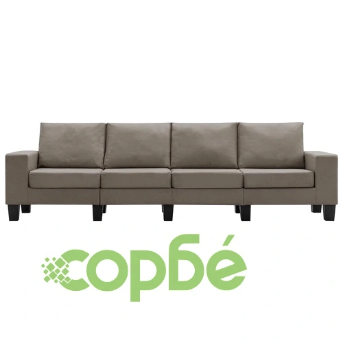 4-местен диван, таупе, текстил ➤ топ цена ➤ sorbe.bg