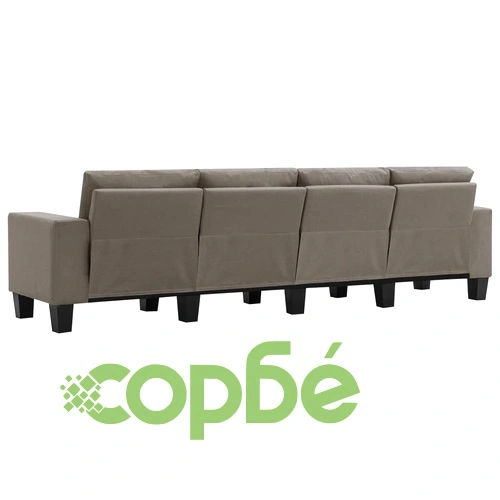 4-местен диван, таупе, текстил ➤ топ цена ➤ sorbe.bg