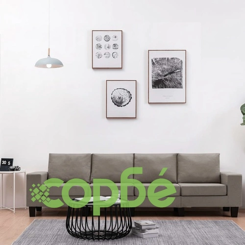 4-местен диван, таупе, текстил ➤ топ цена ➤ sorbe.bg