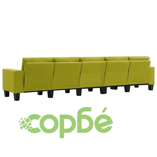 5-местен диван, зелен, текстил ➤ топ цена ➤ sorbe.bg