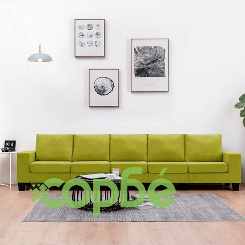 5-местен диван, зелен, текстил ➤ топ цена ➤ sorbe.bg