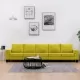 5-местен диван, жълт, текстил