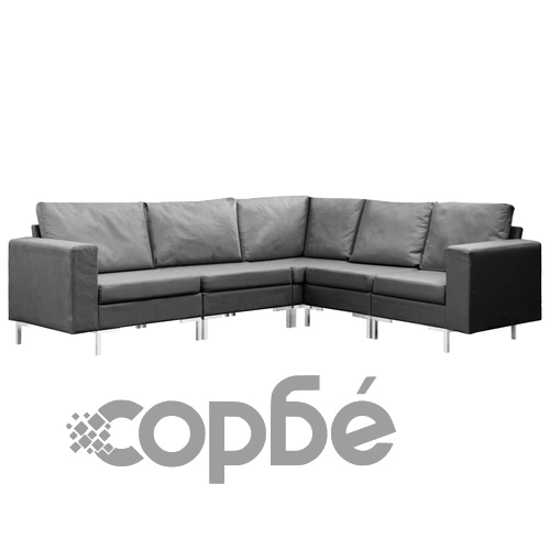 Комплект дивани, 5 части, текстил, тъмносиви ➤ топ цена ➤ sorbe.bg