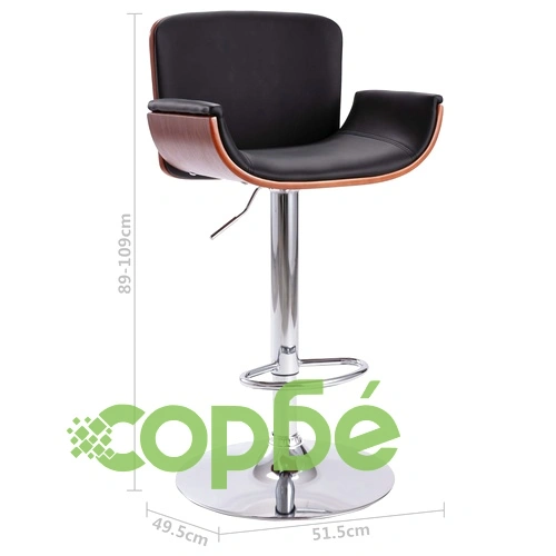 Бар табуретка, черна, изкуствена кожа ➤ топ цена ➤ sorbe.bg