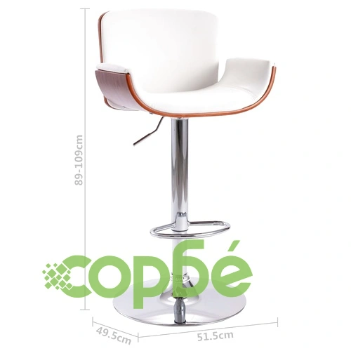 Бар табуретка, бяла, изкуствена кожа ➤ топ цена ➤ sorbe.bg