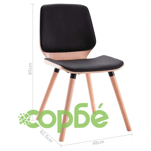 Трапезни столове, 2 бр, черни, изкуствена кожа ➤ топ цена ➤ sorbe.bg