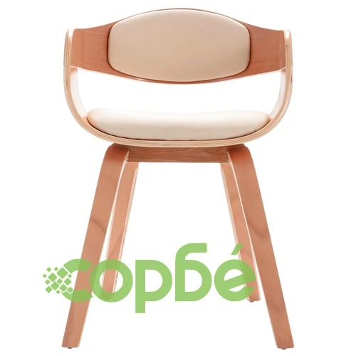 Трапезни столове, 2 бр, извито дърво и изкуствена кожа ➤ топ цена ➤ sorbe.bg