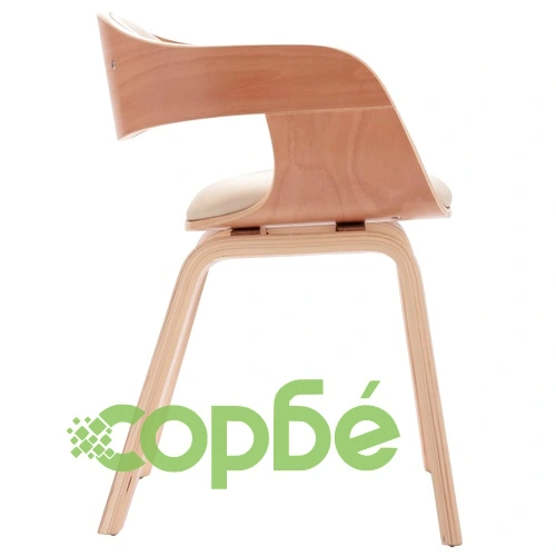 Трапезни столове, 2 бр, извито дърво и изкуствена кожа ➤ топ цена ➤ sorbe.bg