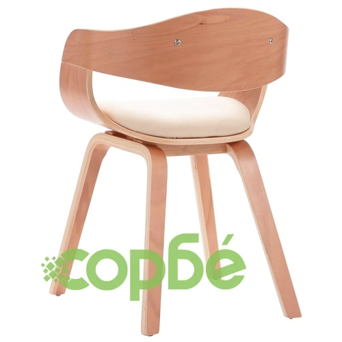 Трапезни столове, 2 бр, извито дърво и изкуствена кожа ➤ топ цена ➤ sorbe.bg