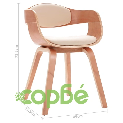 Трапезни столове, 2 бр, извито дърво и изкуствена кожа ➤ топ цена ➤ sorbe.bg