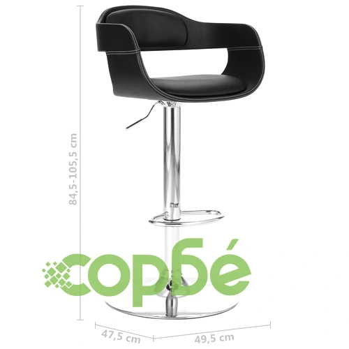 Бар табуретка, черна, изкуствена кожа ➤ топ цена ➤ sorbe.bg