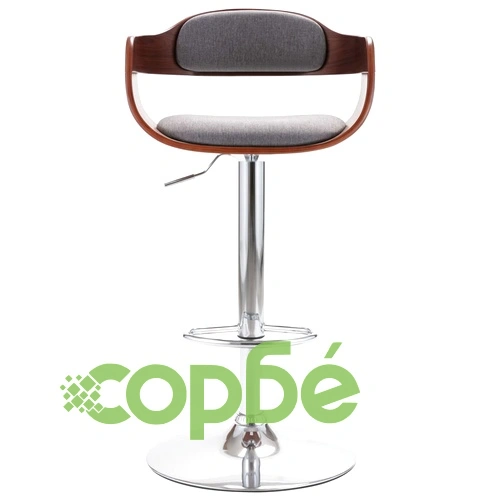 Бар табуретка, шперплат и сив текстил ➤ топ цена ➤ sorbe.bg