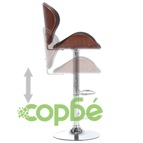 Бар табуретка, черна, изкуствена кожа ➤ топ цена ➤ sorbe.bg