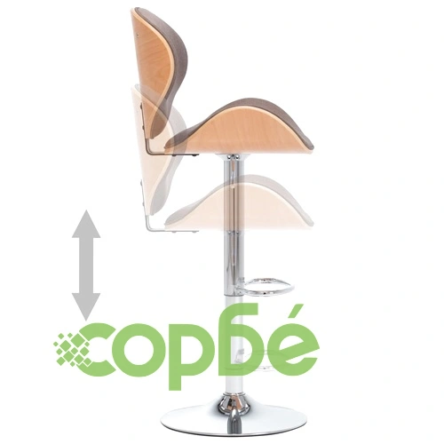 Бар табуретка, таупе, текстил ➤ топ цена ➤ sorbe.bg