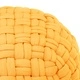 Пуф, сплетена конструкция, горчица, 50x35 см, памук