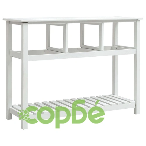 Конзолна маса с 3 кошници, бяла, дърво ➤ топ цена ➤ sorbe.bg