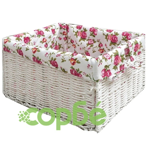 Конзолна маса с 3 кошници, бяла, дърво ➤ топ цена ➤ sorbe.bg