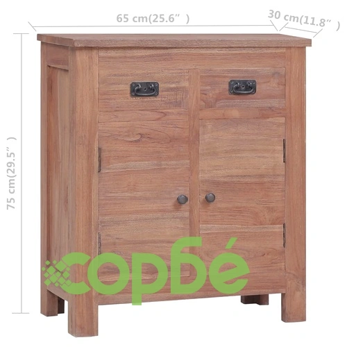 Бюфет, 65x30x75 см, тиково дърво масив ➤ топ цена ➤ sorbe.bg