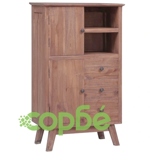 Висок шкаф, 60x30x100 см, тиково дърво масив ➤ топ цена ➤ sorbe.bg