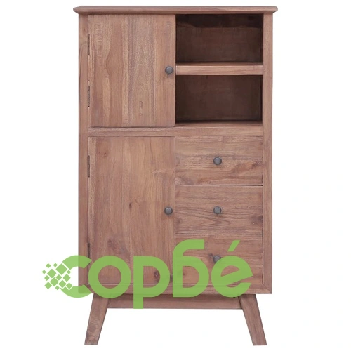 Висок шкаф, 60x30x100 см, тиково дърво масив ➤ топ цена ➤ sorbe.bg