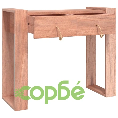 Конзолна маса, 90x35x75 см, тиково дърво масив ➤ топ цена ➤ sorbe.bg