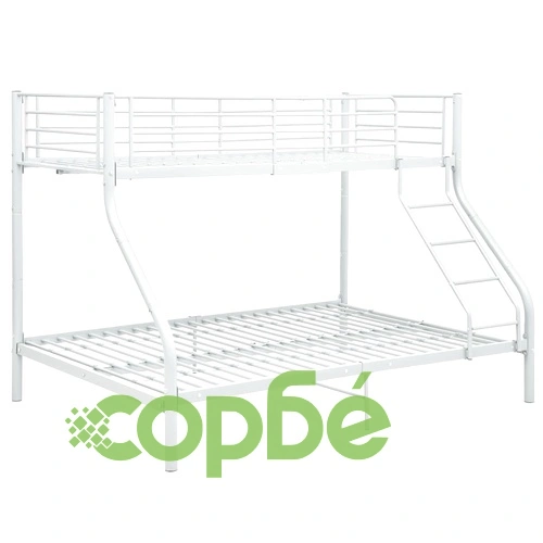 Рамка за двуетажно легло, бяла, метал, 140x200 см/90x200 см ➤ топ цена ➤ sorbe.bg