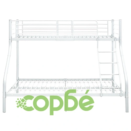 Рамка за двуетажно легло, бяла, метал, 140x200 см/90x200 см ➤ топ цена ➤ sorbe.bg