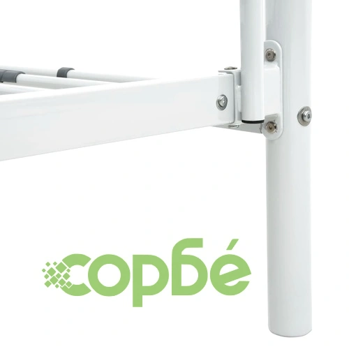 Рамка за двуетажно легло, бяла, метал, 140x200 см/90x200 см ➤ топ цена ➤ sorbe.bg