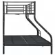 Рамка за двуетажно легло, черна, метал, 140x200 см/90x200 см