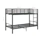 Двуетажно легло, черно, метал, 90x200 см