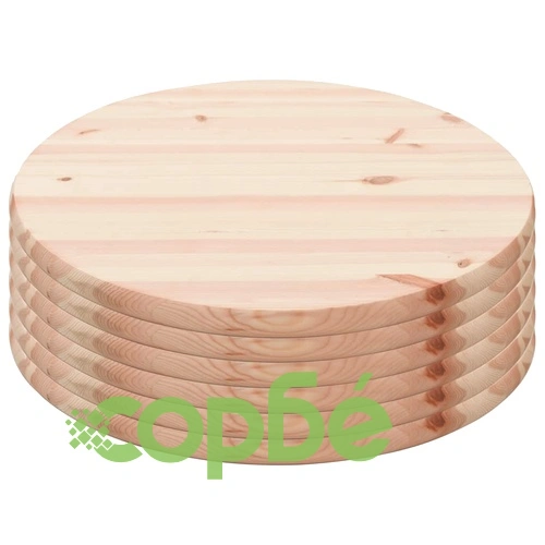 Плотове за маси, натурален бор, 6 бр, кръгли, 25 мм, 60 см ➤ топ цена ➤ sorbe.bg