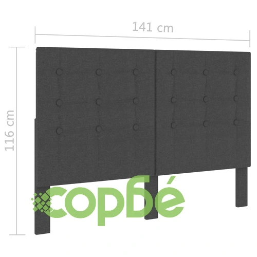 Тапицирана табла за спалня тъмносива текстил 140x200 см  ➤ топ цена ➤ sorbe.bg